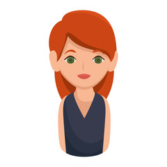 avatar woman cartoon wearing  black shirt. vector illustration