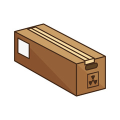 box carton with nuclear sign. packing delivery and shipping service. vector illustration