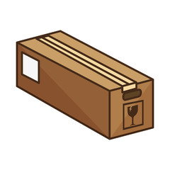 box carton with fragile sign. packing delivery and shipping service. vector illustration