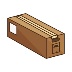 box carton with umbrella sign. packing delivery and shipping service. vector illustration