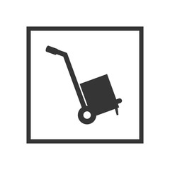 hand cart with a box sign. shipping and delivery service. vector illustration