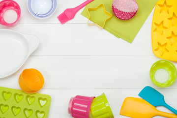 Bakery And Cooking Tools. Silicone Moulds, Cupcake Cases. Measur