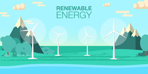 Renewable energy vector illustration.