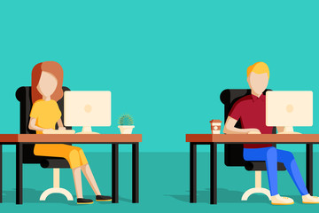 Coworking space vector illustration.