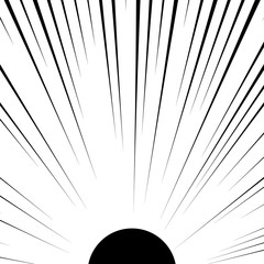 Black sun on a white background.