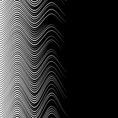 White wave on a black background