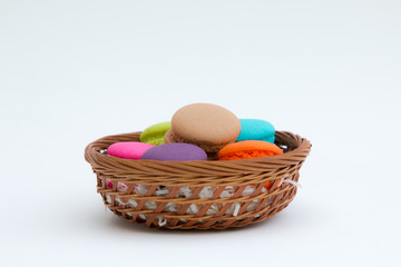 Colorful macaron  on white background