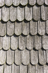 wood shingles, close up