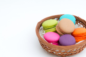 Colorful macaron  on white background