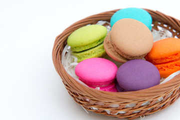 Colorful macaron  on white background