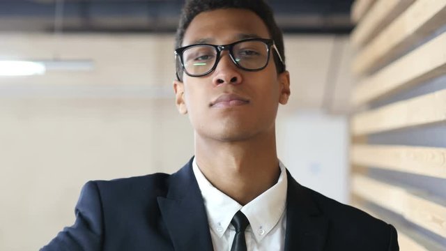 Pointing with Finger to Camera, Black Businessman, Portrait