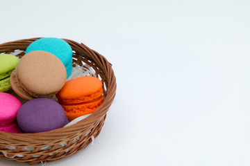 Colorful macaron  on white background