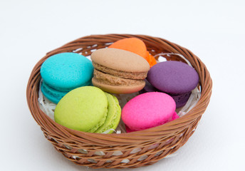 Colorful macaron  on white background