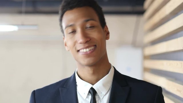 Call me Gesture by Black Businessman, Portrait