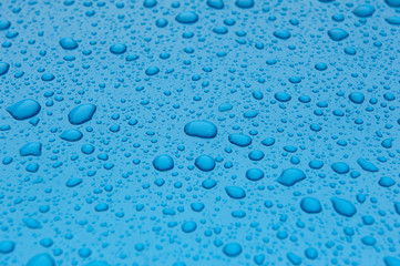 drops of water-repellent surface in Blue & white