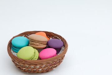 Colorful macaron  on white background