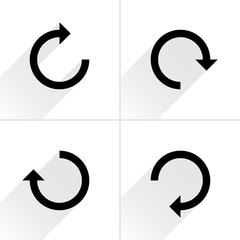 Black arrow sign refresh, rotation, reload icon