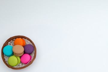 Colorful macaron  on white background