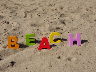 Beach: Buchstaben, Englisch