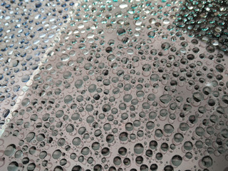 drops of water-repellent surface in black & white