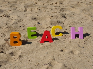 Beach: Buchstaben, Englisch