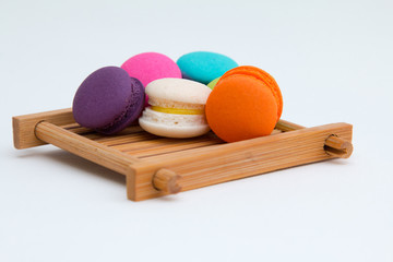 Colorful macaron  on white background