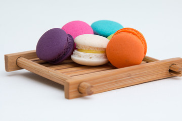 Colorful macaron  on white background