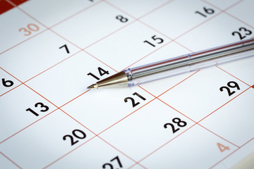 Penna a sfera su calendario