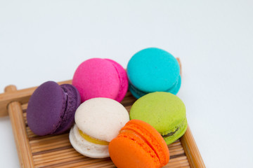 Colorful macaron  on white background