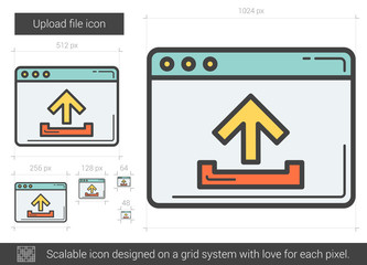 Upload file line icon.