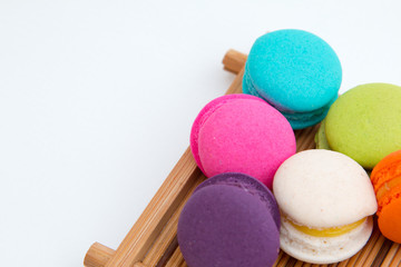 Colorful macaron  on white background