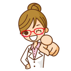 白衣の女性　やる気