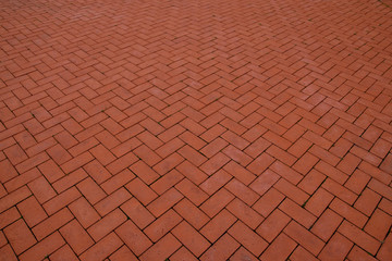 Red paving slabs