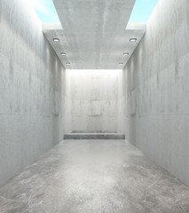 Abstract concrete interior