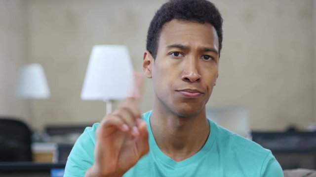 Disagree, Denying Young Black Man Gesture, Finger