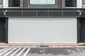 Large blank billboard on a street wall, banners with room to add your own text