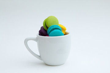 Colorful macaron  on white background