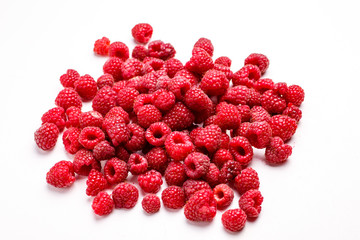 Fresh raspberry is on a white background.