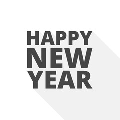 Happy new year text sign icon. Christmas symbol