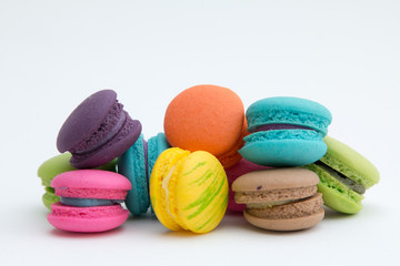 Fototapeta na wymiar Colorful macaron on white background