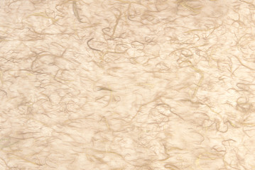 Hand laid organic paper with textured fibers.