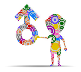 male child circles icon vector