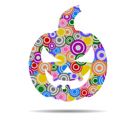 pumpkin halloween circles icon vector