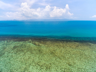 Aerial view of the beach with shallows HaadRin, Koh Phangan, Thailand