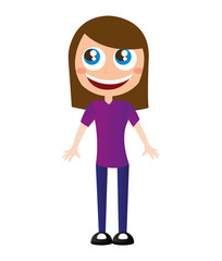 little kid cute character vector illustration design