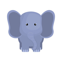 purple elephant animal character cute cartoon. vector illustration 