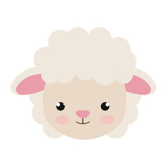 Fototapeta premium sheep animal character cute cartoon with pink nose . vector illustration 