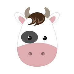 cow animal character cute cartoon. vector illustration 