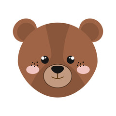 brown bear animal character cute cartoon. vector illustration 