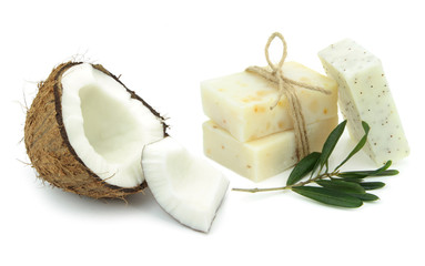 Natural herbal soaps with olive and coconut oil